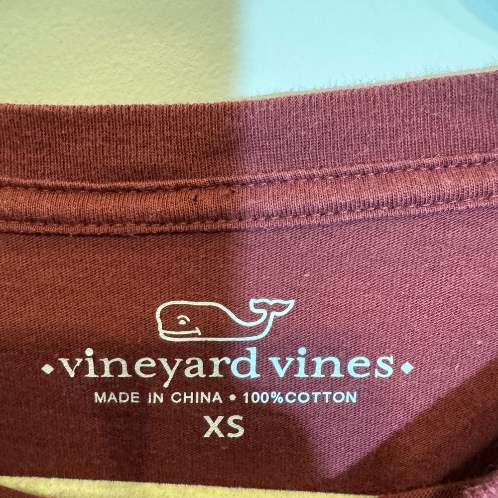 Vineyard Vines long sleeve Burgee whale mens pocket tee size XS - Picture 5 of 9